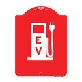 Signmission Ev Electric Vehicle Charging Station, Red & White Aluminum Sign, 18" x 24", RW-1824-24090 A-DES-RW-1824-24090